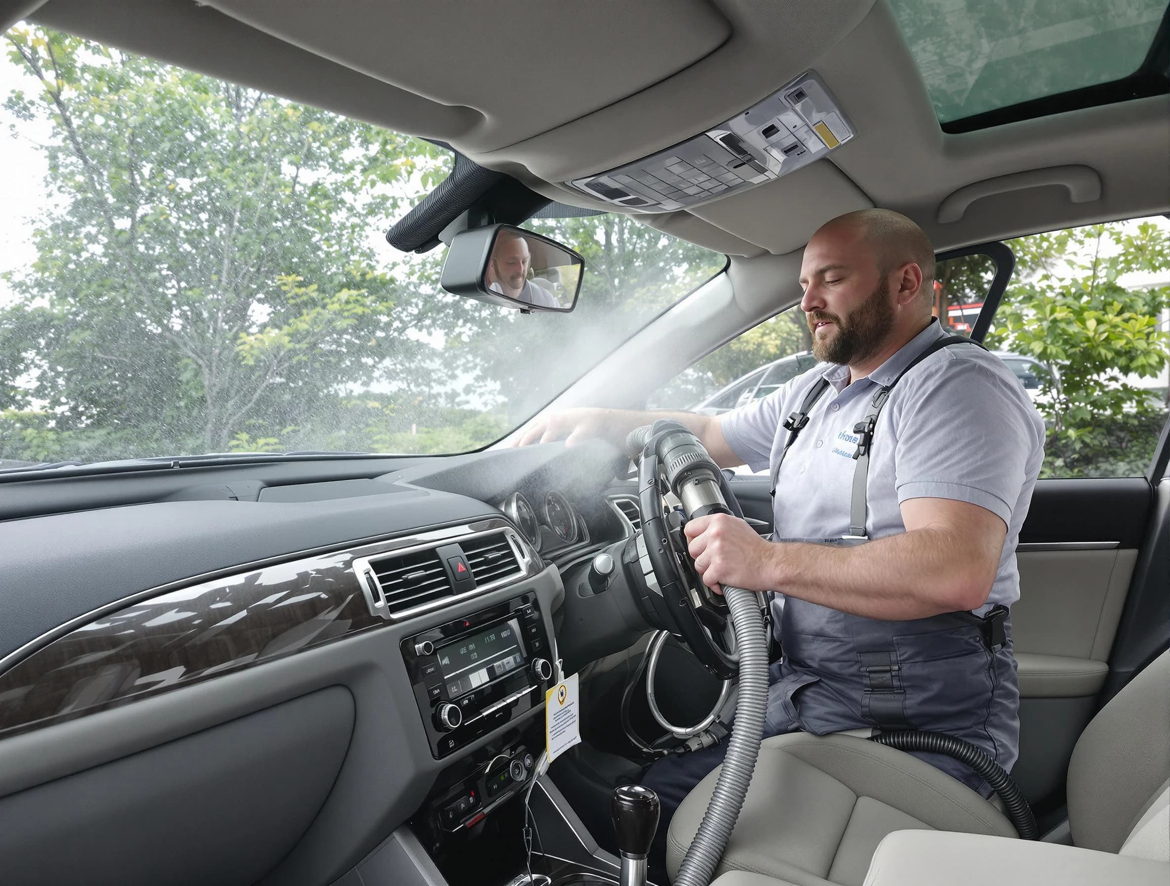 Brookhaven Air Duct Cleaning specialist performing professional car duct cleaning in Brookhaven