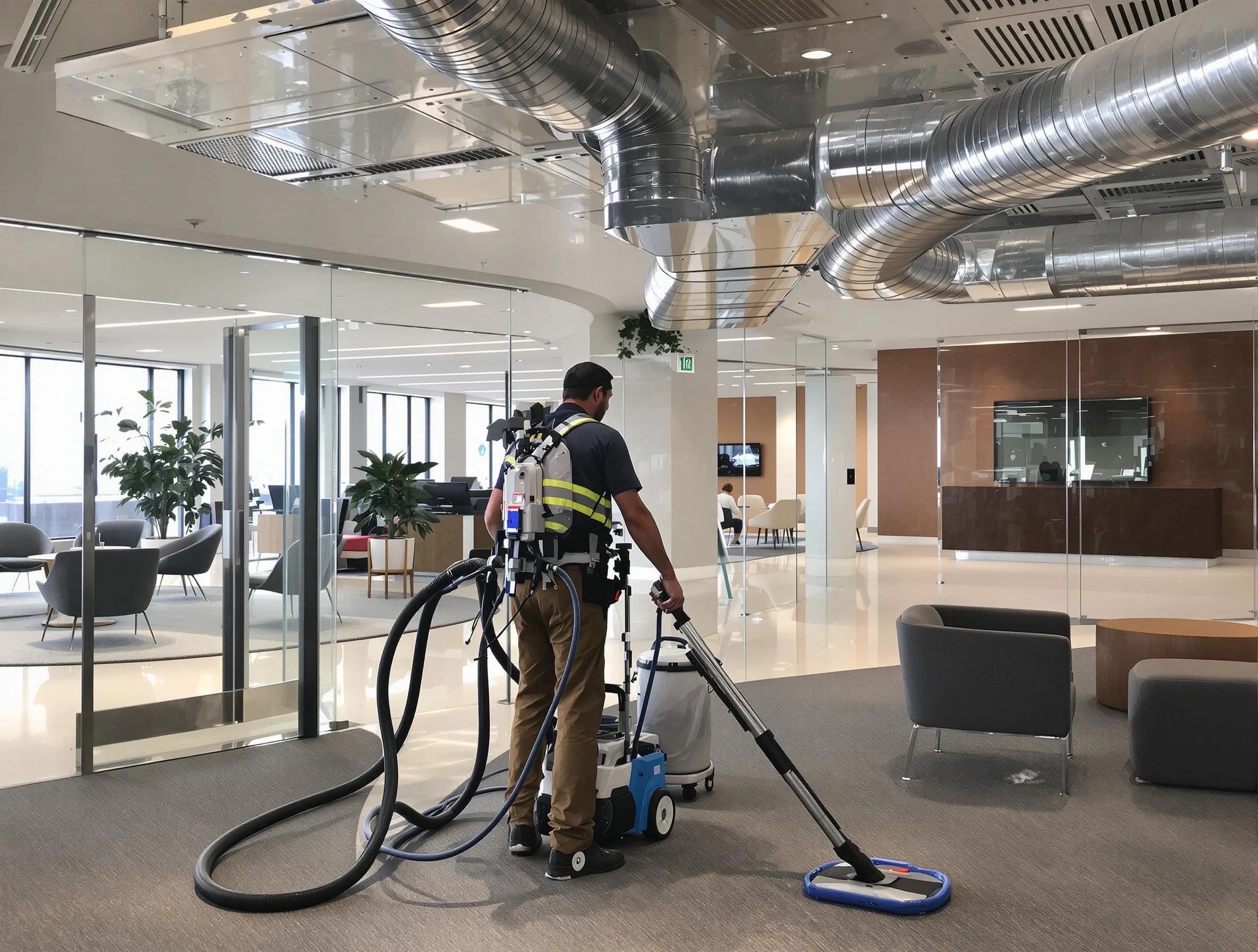 Commercial duct cleaning service by Brookhaven Air Duct Cleaning in Brookhaven