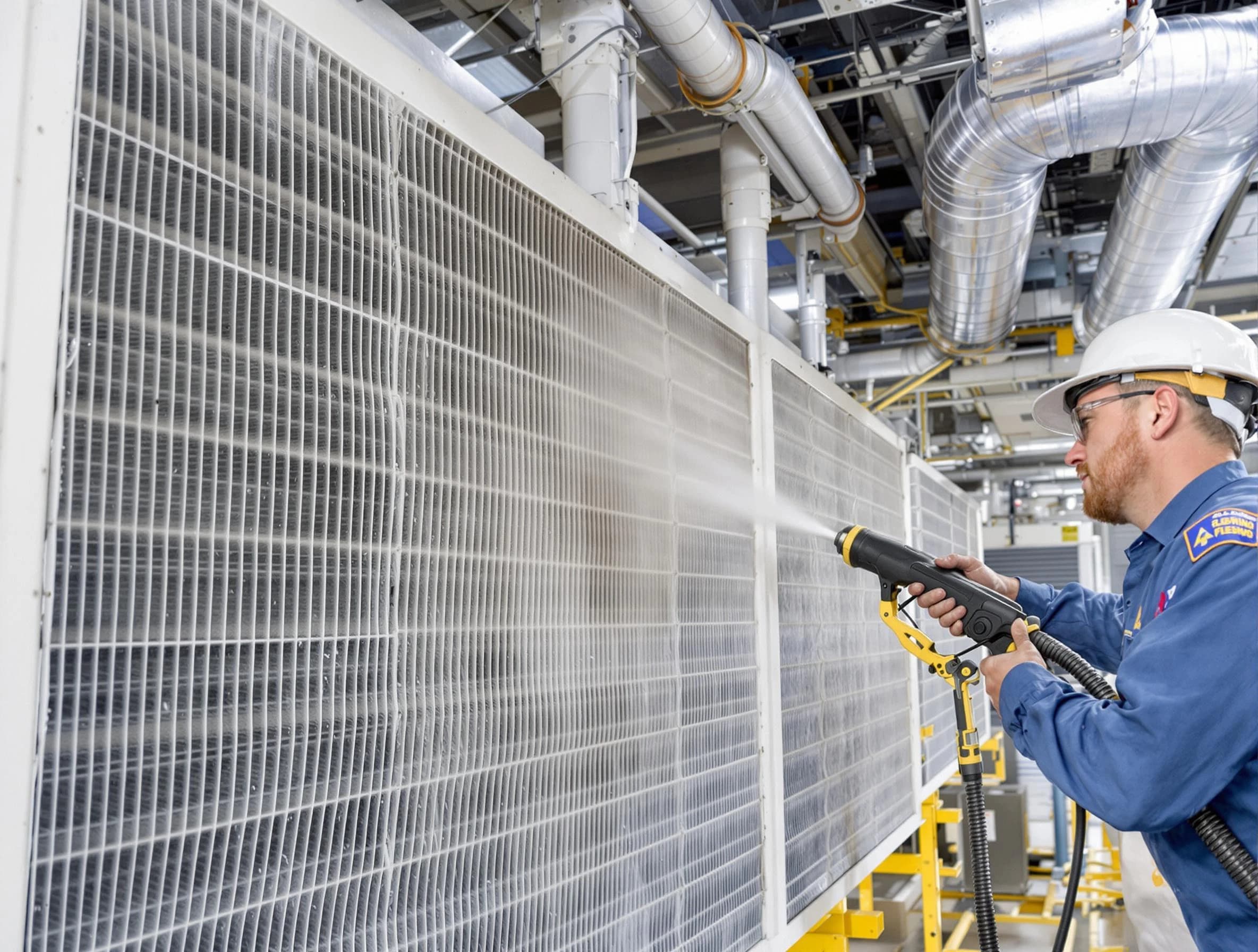 Professional commercial coil cleaning by Brookhaven Air Duct Cleaning in Brookhaven