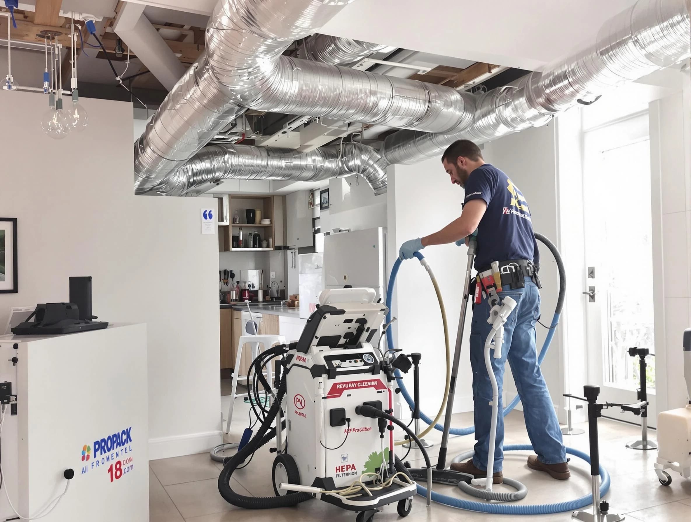 Brookhaven Air Duct Cleaning technician performing advanced pure duct cleaning with specialized equipment in Brookhaven