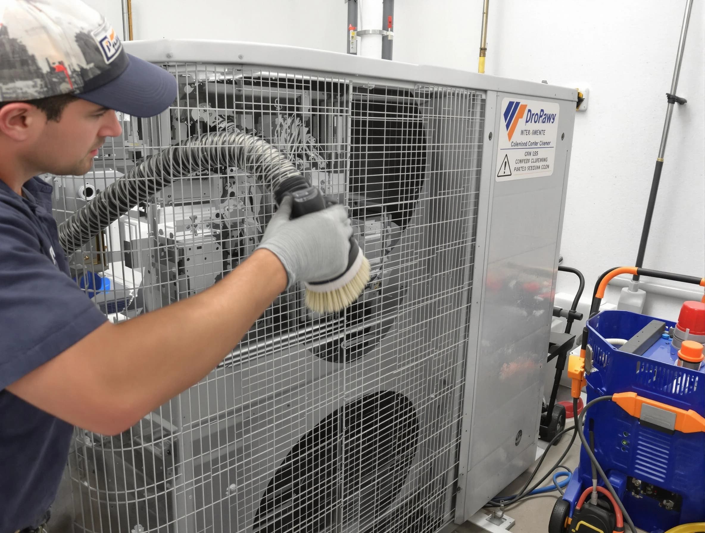 Brookhaven Air Duct Cleaning specialist performing precision AC coil cleaning for improved system performance in Brookhaven
