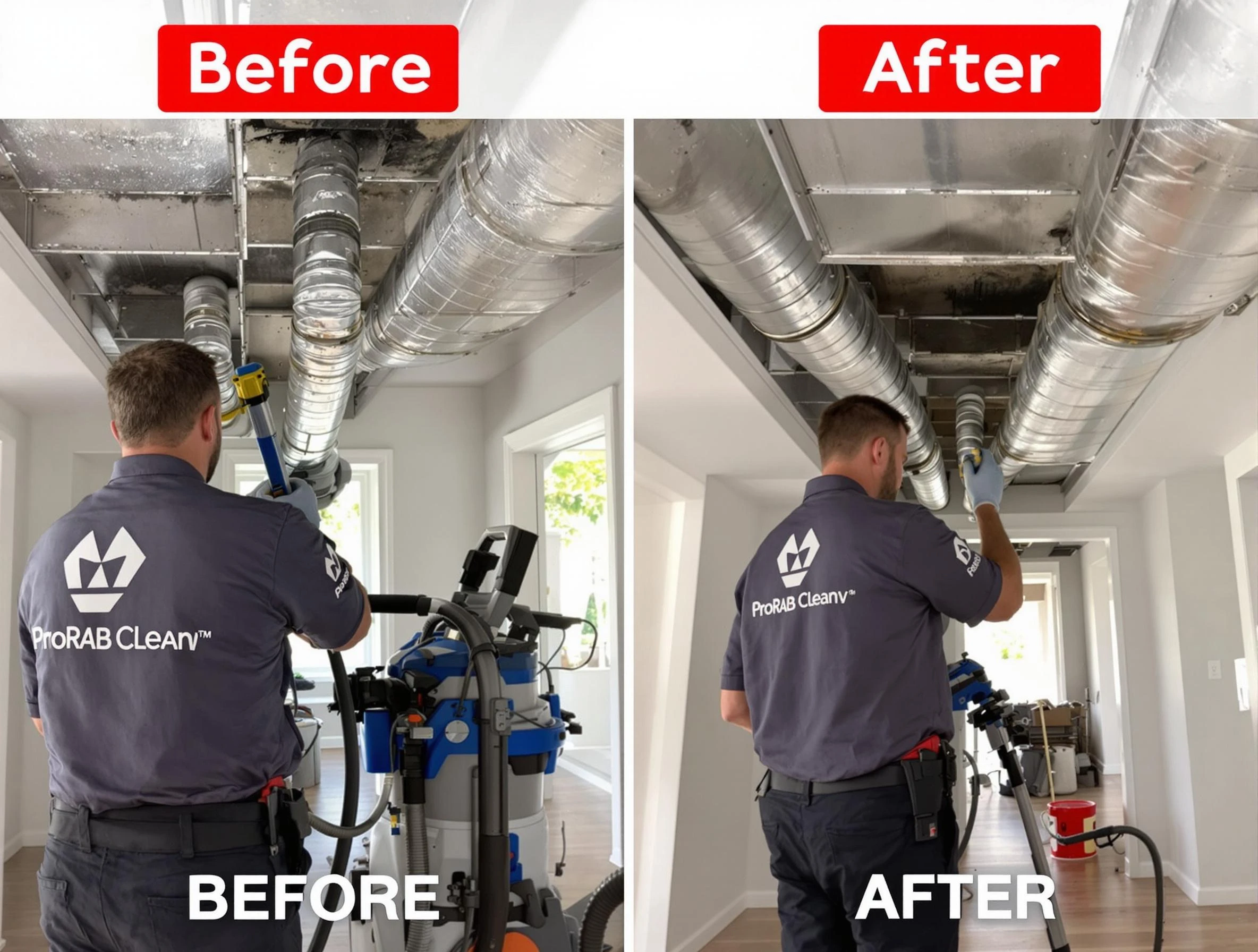 Brookhaven Air Duct Cleaning expert performing thorough residential duct cleaning in a Brookhaven home